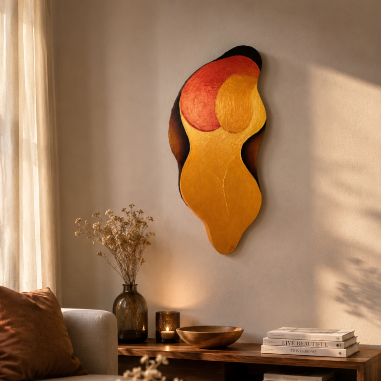 Skulptur an Wand